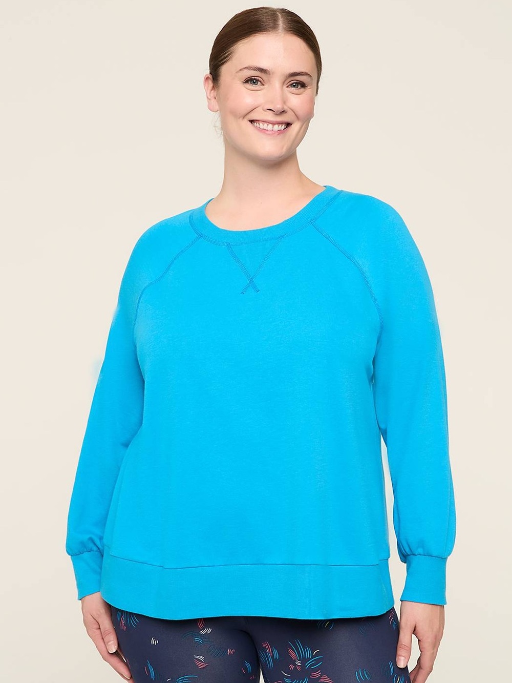 NEW LIVI by Lane Bryant French Terry Crew-Neck Sweatshirt Vibrant Blue, Sz 18/20